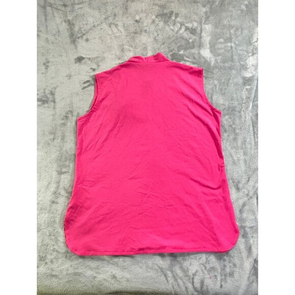 Skhoop Shirt Women's Small pink sleeveless V-Neck blouse NWT and Necklace - Picture 7 of 10